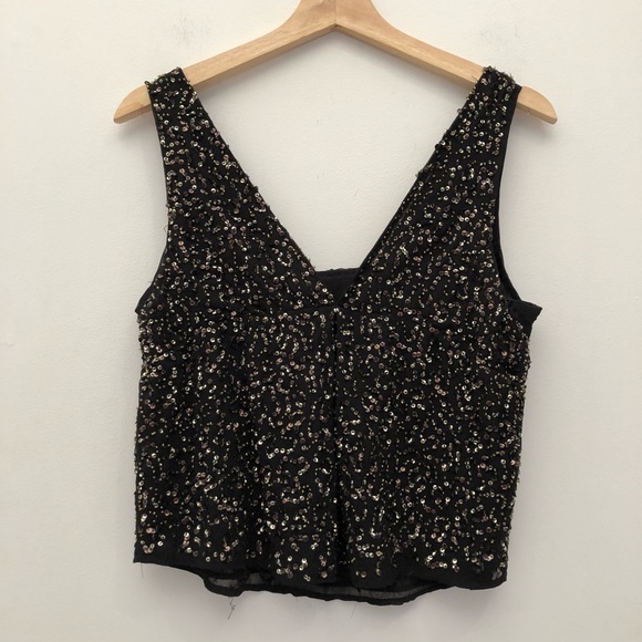 SOLD Zara Sequin V front & Back Tank Top EUC - Picture 5 of 7